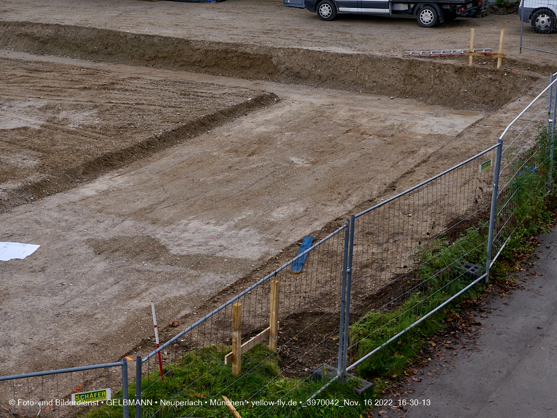 16.11.2022 - Baustelle an der Quiddestraße Haus für Kinder in Neuperlach